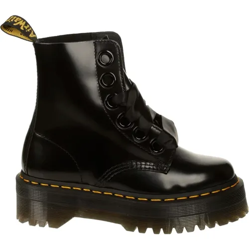 Leather Platform Boot with Decorative Stitching , female, Sizes: 6 1/2 UK - Dr. Martens - Modalova