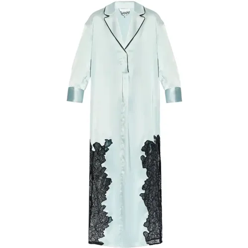 Elegant Lace Shirt Dress , female, Sizes: S, M - Ganni - Modalova