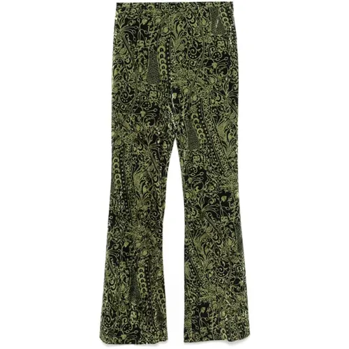 Velvet Abstract Print Flared Trousers , female, Sizes: S - Diane Von Furstenberg - Modalova