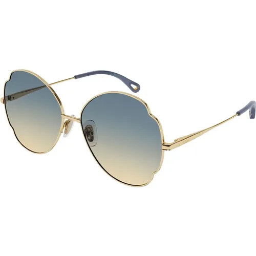 Glänzende klassische goldene Sonnenbrille CH0093S,Stylische Sonnenbrille Ch0093S - Chloé - Modalova