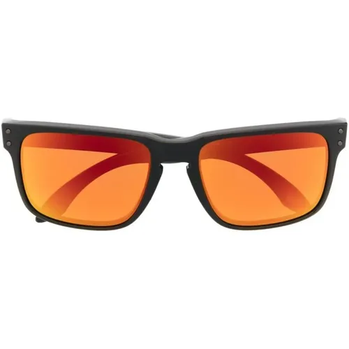 Orange Square Sunglasses with Embossed Logo , unisex, Sizes: ONE SIZE - Oakley - Modalova