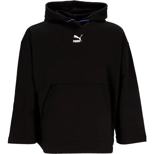 Schwarzer Oversized Hoodie Leichter Sweatshirt , Damen, Größe: S - Puma - Modalova