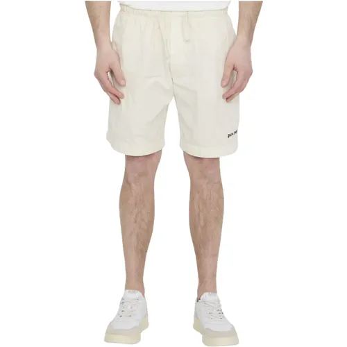 Weiße Bermuda-Shorts mit Logo , Herren, Größe: M - Palm Angels - Modalova