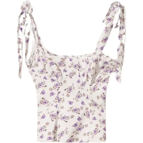 British Lilac Heart Neckline Top , female, Sizes: XS - Mar De Margaritas - Modalova