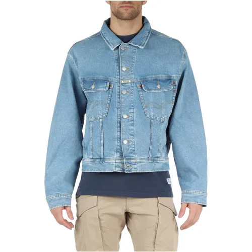Oversized Denim Jacket , male, Sizes: L, S, M, XL - Replay - Modalova