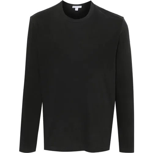 Pima Cotton Long Sleeve Crew T-Shirt , Herren, Größe: S - James Perse - Modalova