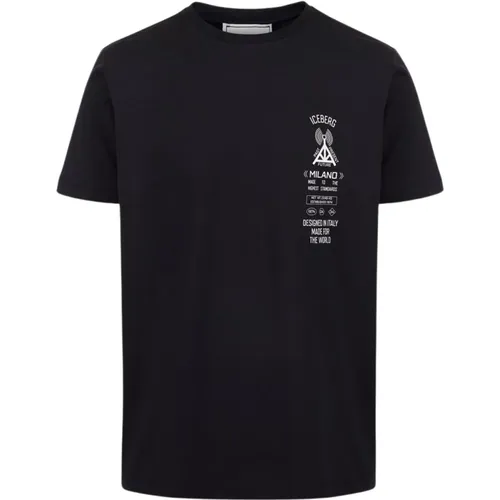 Schwarzes T-Shirt mit Logo , Herren, Größe: 4XL - Iceberg - Modalova