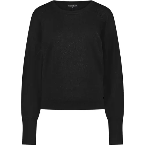 Vivian Lurex Pullover Schwarz , Damen, Größe: L - Lady Day - Modalova