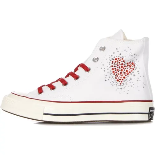 Canvas High-Top Sneaker mit Herz Glitter , Damen, Größe: 40 EU - Converse - Modalova