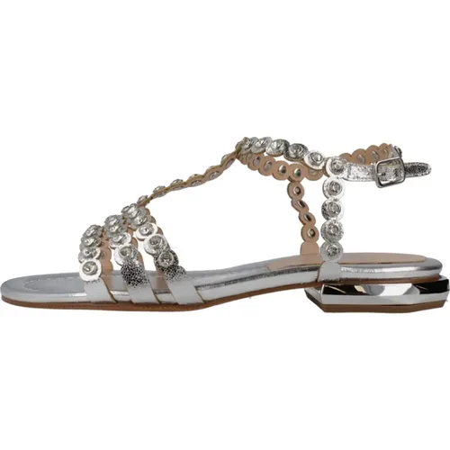 Stilvolle Flache Sandalen , Damen, Größe: 38 EU - CafèNoir - Modalova