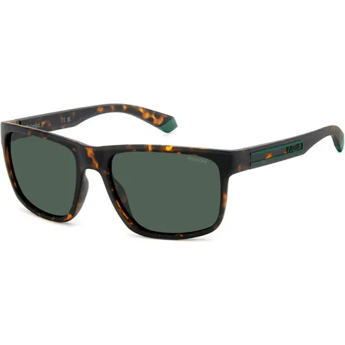 Matte Havana Green Sunglasses , male, Sizes: 57 MM - Polaroid - Modalova