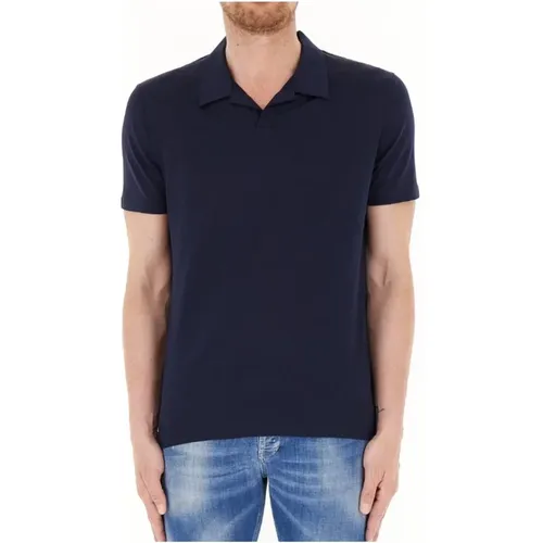 Blaues Baumwoll-Poloshirt mit Logo , Herren, Größe: M - Dondup - Modalova