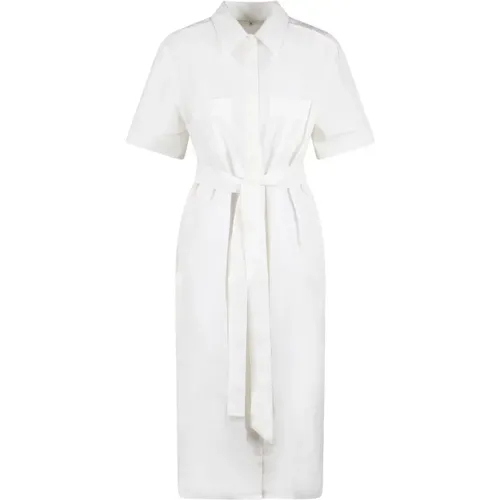 Cotton Shirt Dress with Handwriting Embroidery , female, Sizes: M - Maison Kitsuné - Modalova