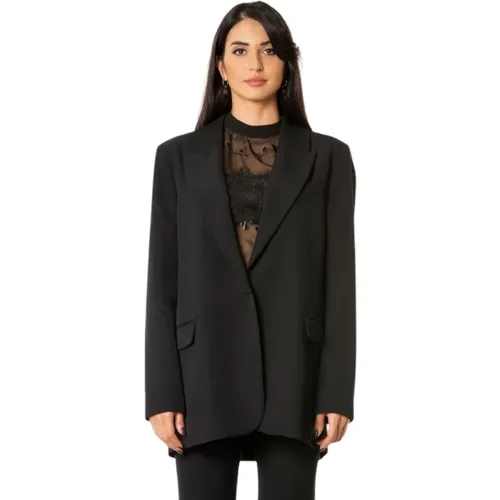 Oversized Jacket with Notched Collar and Back Slit , female, Sizes: L - Jijil - Modalova