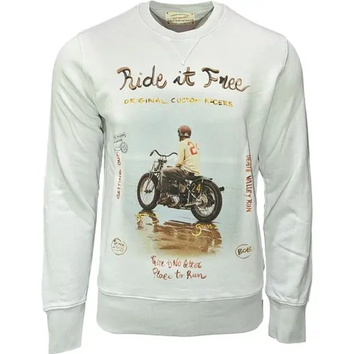 Vintage Crew Neck Sweatshirt in Hellgrau , Herren, Größe: XL - BOB - Modalova