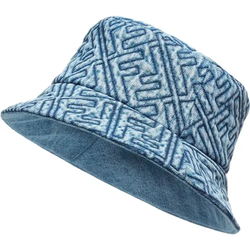 Denim Bucket Hat Quilted FF , female, Sizes: S - Fendi - Modalova