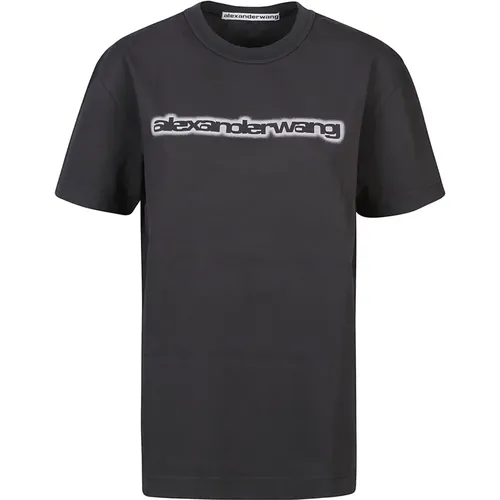 Obsidian Halo Glow Bedrucktes T-Shirt , Damen, Größe: 2XS - alexander wang - Modalova