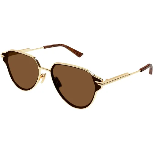 Gold/Brown Sunglasses,Sonnenbrille BV1271S, Sunglasses BV1271S,Gold/Green Sunglasses Bv1271S - Bottega Veneta - Modalova