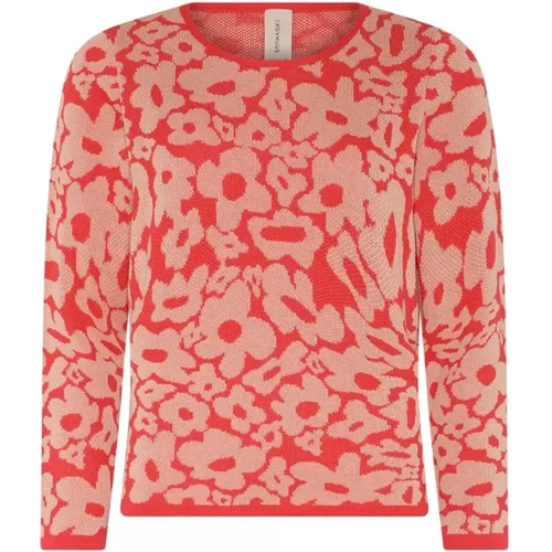 Flower Jaquard Pullover in Lotus , female, Sizes: L, 2XL, XL - Skovhuus - Modalova