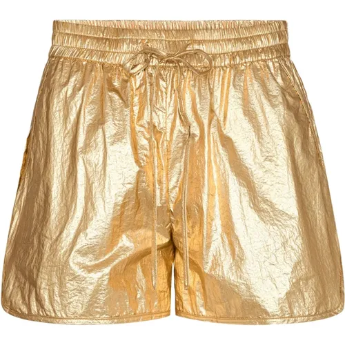 Metallische Shorts mit elastischem Bund , Damen, Größe: M - Co'Couture - Modalova