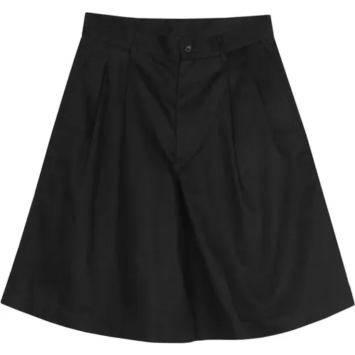 Schwarze Oversized Baumwoll-Twill Shorts - Comme des Garçons - Modalova