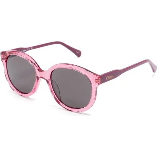 Rosa Sonnenbrille für den täglichen Gebrauch,Rosa Sonnenbrille, Vielseitiger Stil, Originale Accessoires - Chloé - Modalova