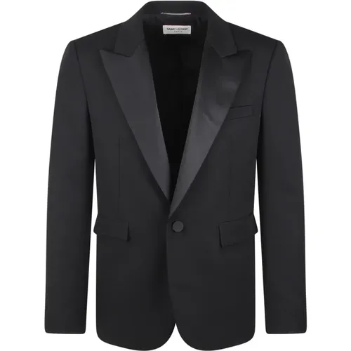 Grain DE Poudre Tuxedo Jacket , male, Sizes: L, XL, M - Saint Laurent - Modalova