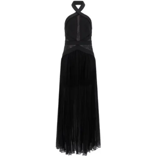 Langes schwarzes Spitzenkleid , Damen, Größe: S - Guess - Modalova