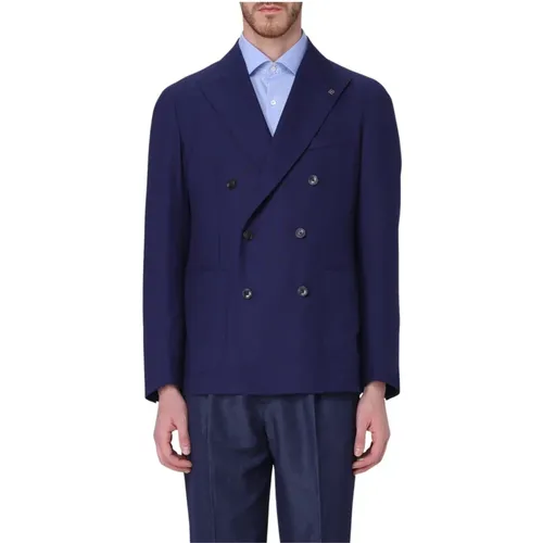 Mens Double-Breasted Blazer , male, Sizes: S - Tagliatore - Modalova