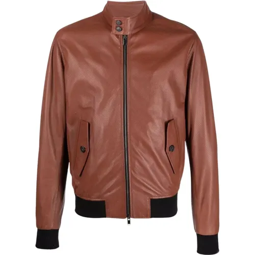 Timeless Leather Jacket , male, Sizes: M - Tagliatore - Modalova