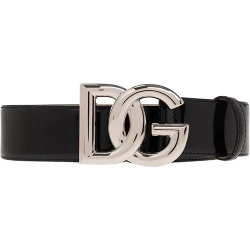 Lackledergürtel mit Logo - Dolce & Gabbana - Modalova