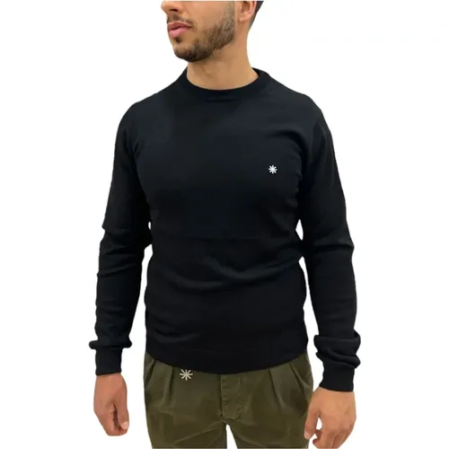 Herren Rundhals Pullover, Wolle,Rundhals Pullover - Manuel Ritz - Modalova