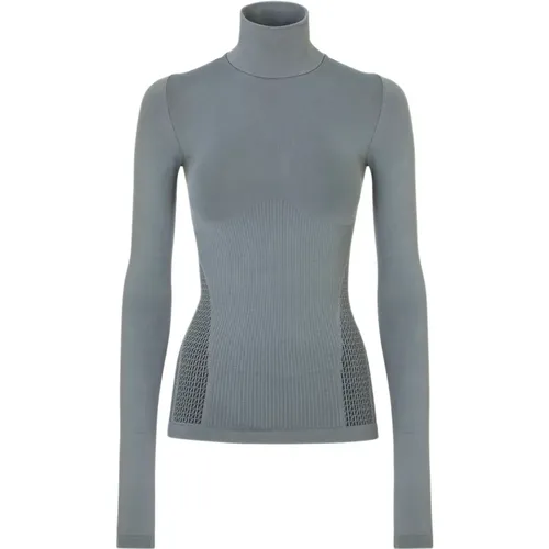 Graues Ski-Shirt mit FF-Detail , Damen, Größe: L - Fendi - Modalova