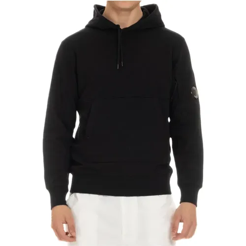 Schwarzer Baumwollkapuzenpullover , Herren, Größe: 2XL - C.P. Company - Modalova