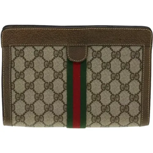Pre-owned Ophidia Canvas Clutches , female, Sizes: ONE SIZE - Gucci Vintage - Modalova