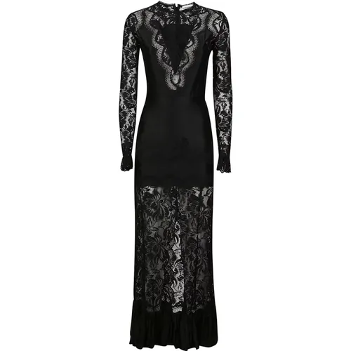 Ruffled Lace Long Dress , female, Sizes: S, XS - Paco Rabanne - Modalova