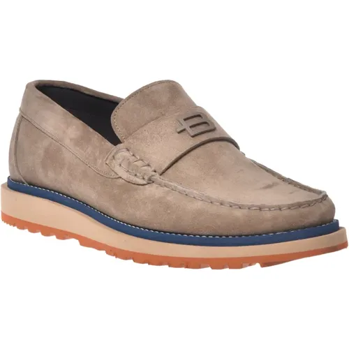 Loafer in taupe suede , Herren, Größe: 41 EU - Baldinini - Modalova