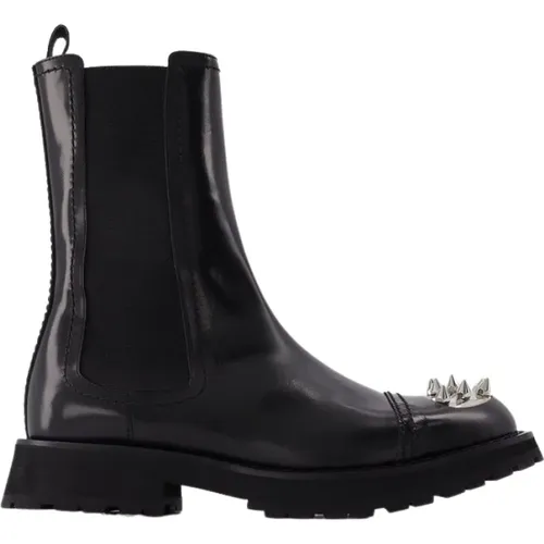 Leather Studded Ankle Boots , male, Sizes: 8 UK, 7 UK, 9 UK, 10 UK - alexander mcqueen - Modalova