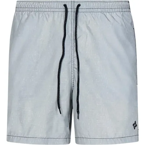 Grey Melange Swim Shorts with Logo , male, Sizes: L, M, S, XL - Drumohr - Modalova