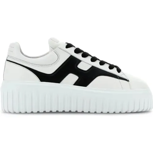 Bianco/Nero Streifen Sneaker , Damen, Größe: 39 1/2 EU - Hogan - Modalova