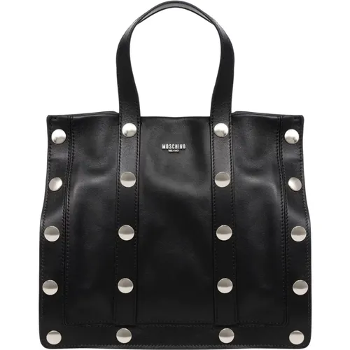 Snap Buttons Tote Bag with Adjustable Strap , female, Sizes: ONE SIZE - Moschino - Modalova