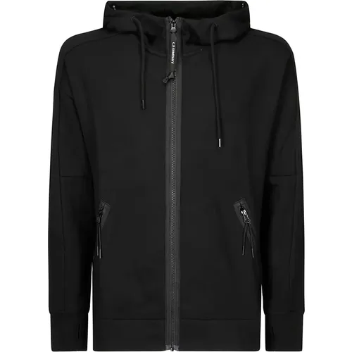 Zip Hooded Cotton Sweatshirt with Pockets , male, Sizes: XL - C.P. Company - Modalova