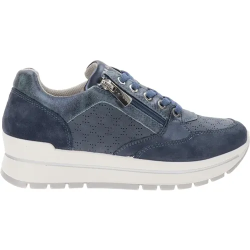 Leather Sneakers with Lace and Zip Closure , female, Sizes: 6 UK, 4 UK, 5 UK - IGI&Co - Modalova