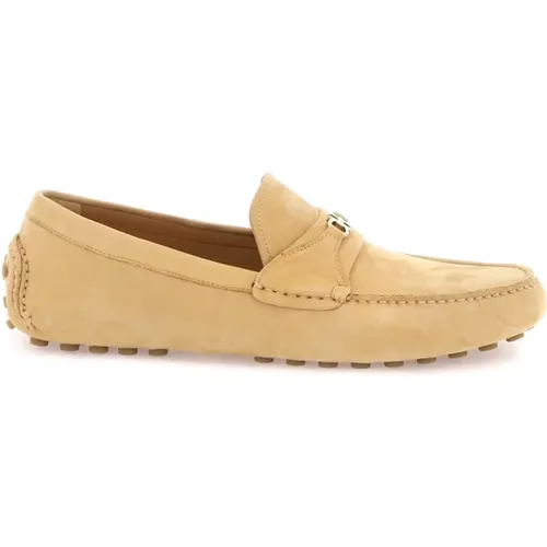 Nubuck Loafers with Gancini Detail , female, Sizes: 6 UK, 4 UK, 5 UK - Salvatore Ferragamo - Modalova