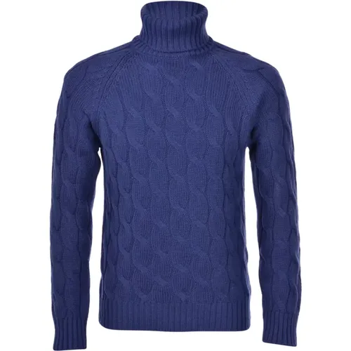 Air Wool Pullover mit Zopfmuster , Herren, Größe: L - Paolo Fiorillo Capri - Modalova