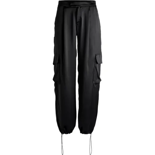 Cargo Pants Straight Fit Satin , female, Sizes: L, XL, M - Hugo Boss - Modalova