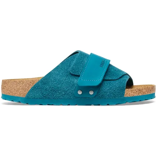 Deep Turquoise Kyoto Sandals , male, Sizes: 10 UK, 8 UK, 7 UK, 12 UK, 6 UK - Birkenstock - Modalova