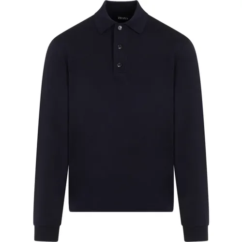 Wool Polo Shirt Ss24 , male, Sizes: M - Ermenegildo Zegna - Modalova