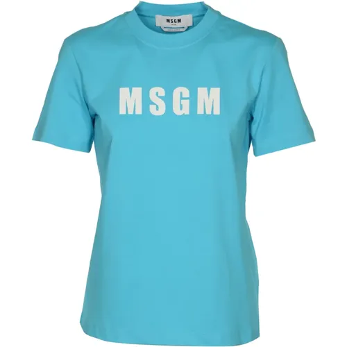 Blaue T-Shirts und Polos , Damen, Größe: M - Msgm - Modalova