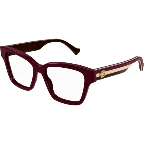 Burgundy Eyewear Frames , unisex, Größe: 55 MM - Gucci - Modalova